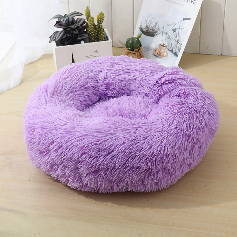 Plush Donut Bed in Purple