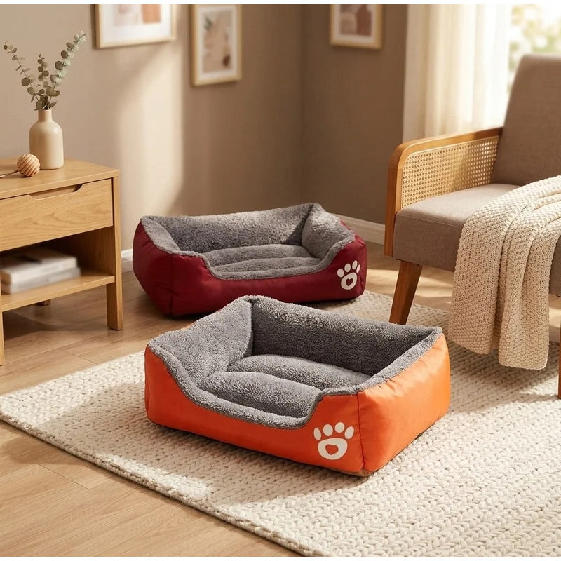 Cushion Dog Beds in red and orange
