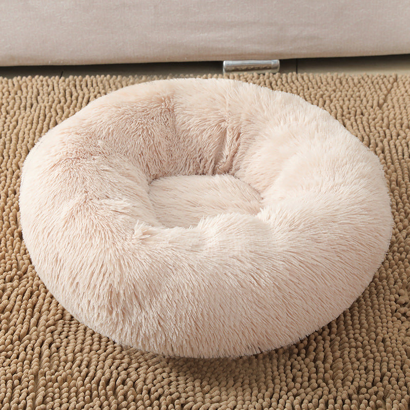 Plush Donut Bed in Apricot