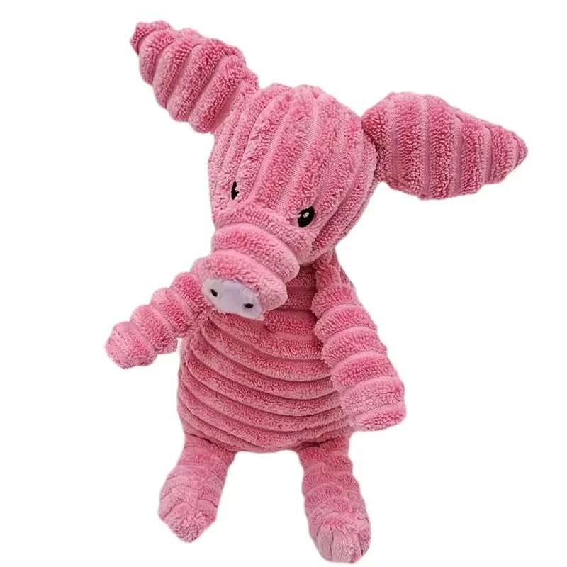 Corduroy squeaky animal dog toy