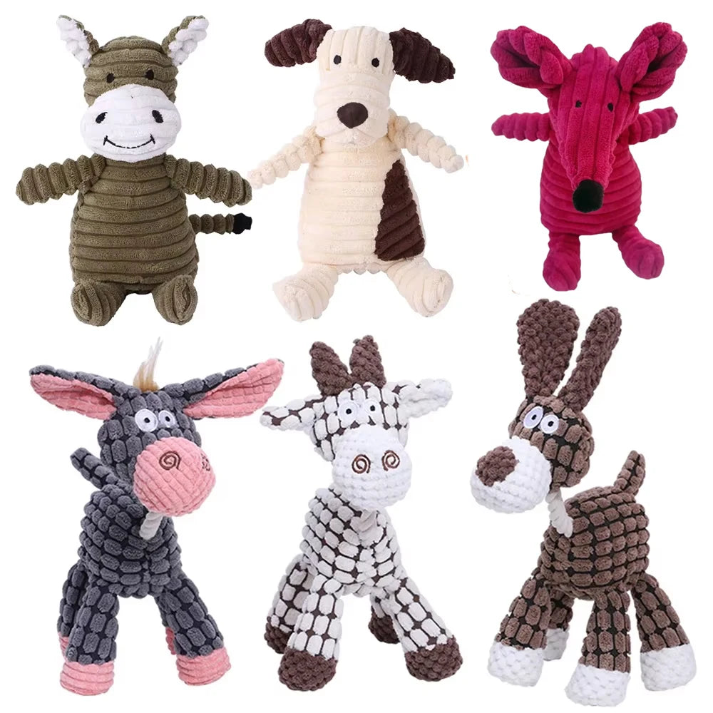 Corduroy Squeaky Animal Toys collection