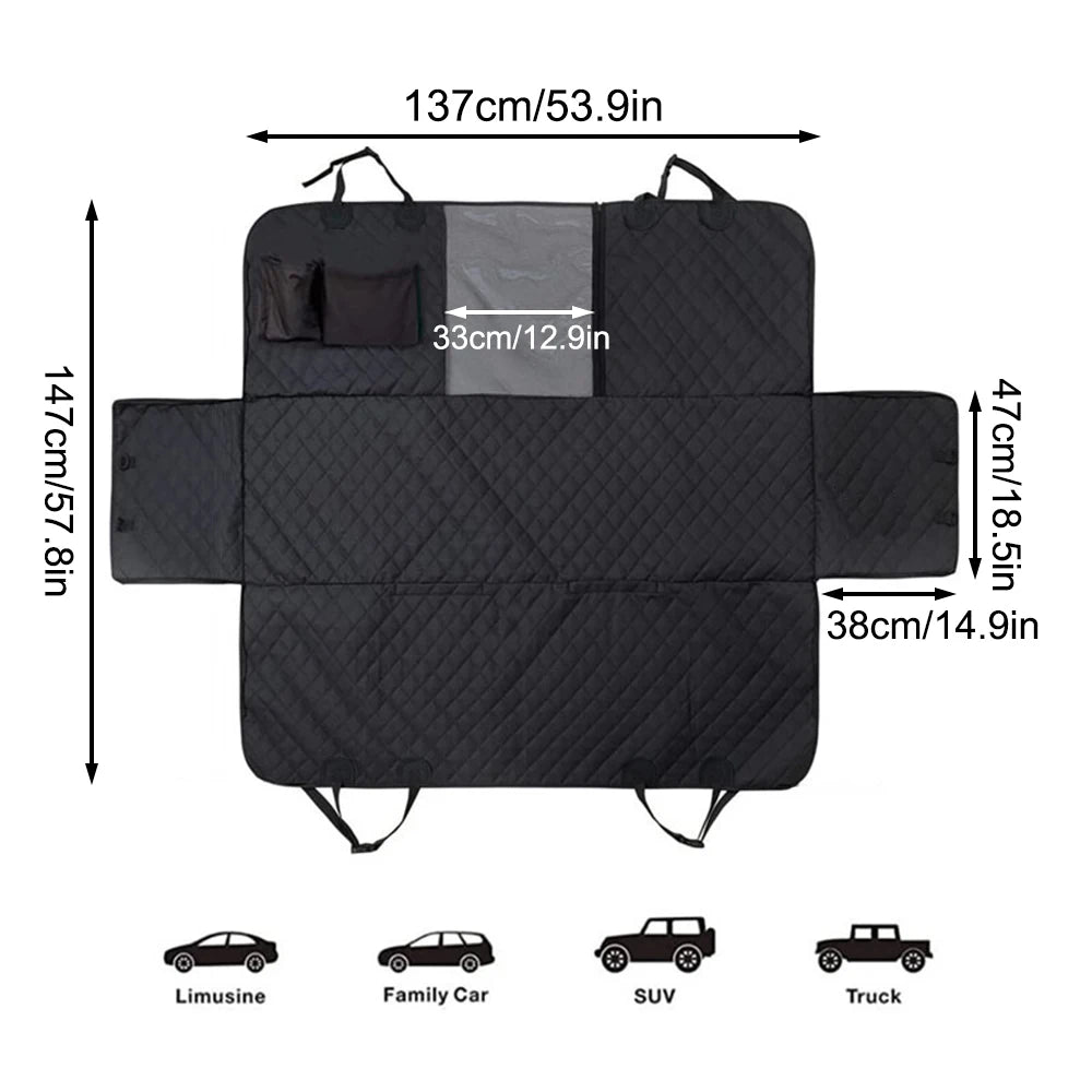Car Seat Dog Hammock dimensions