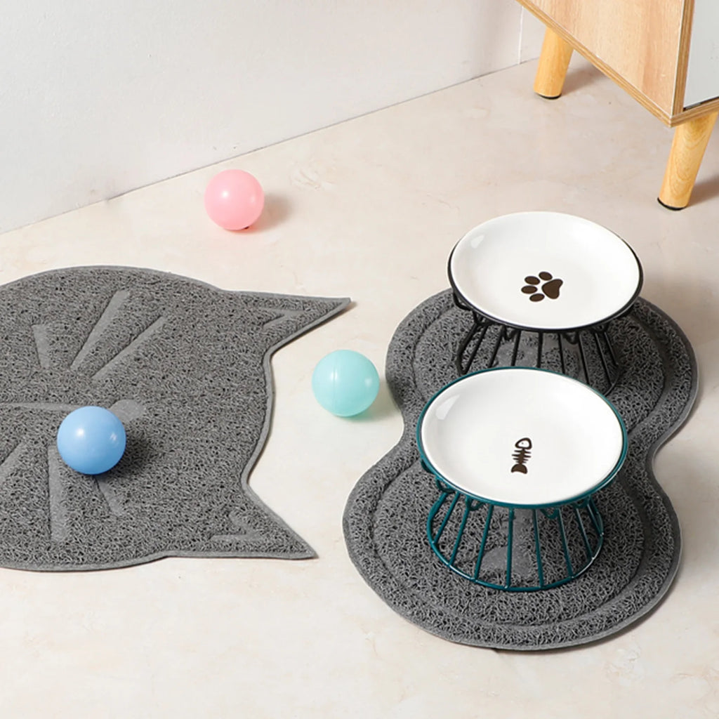 Raised Ceramic Cat Bowl & Stand