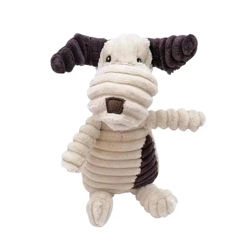Corduroy squeaky animal dog toy