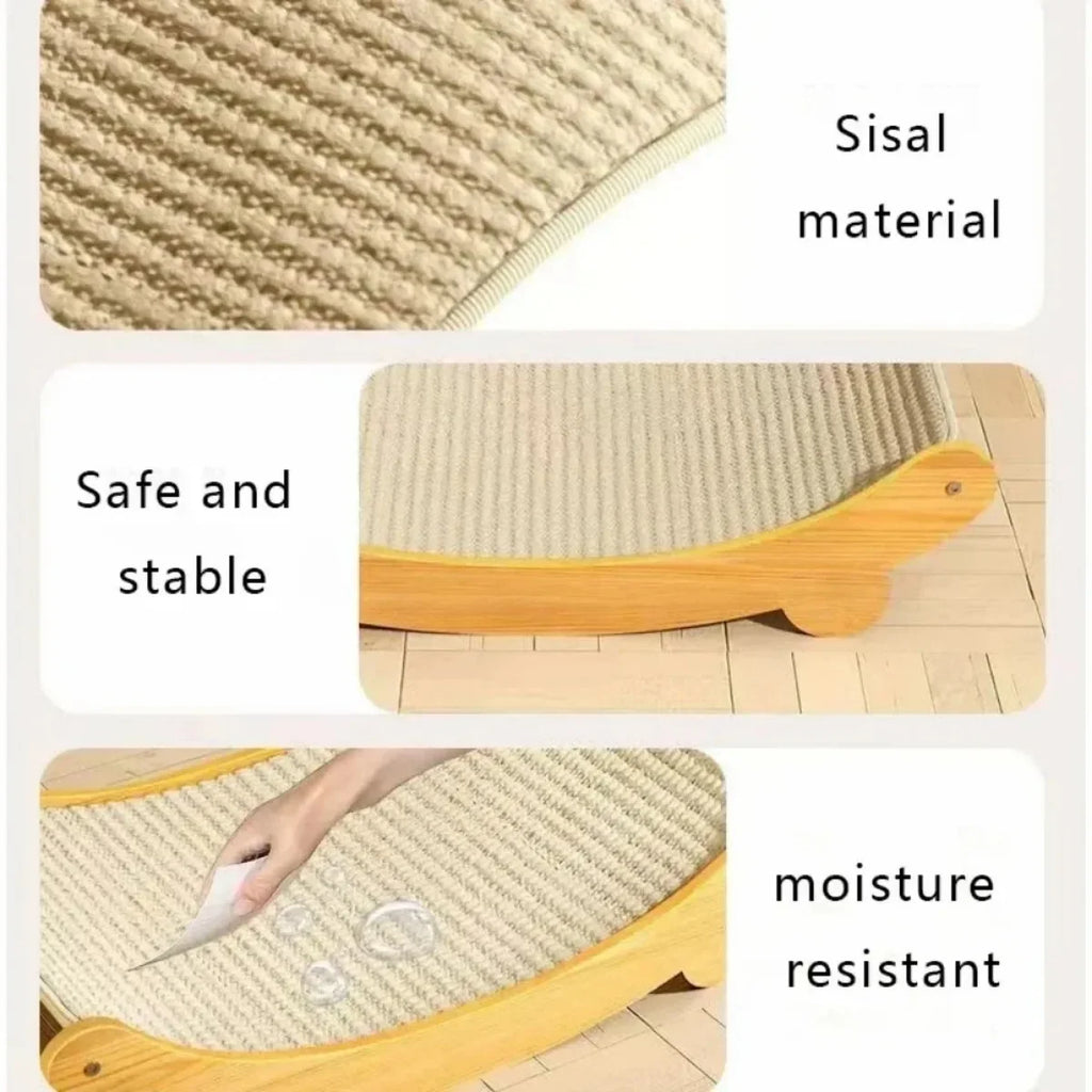 Sisal surface and stable wooden base