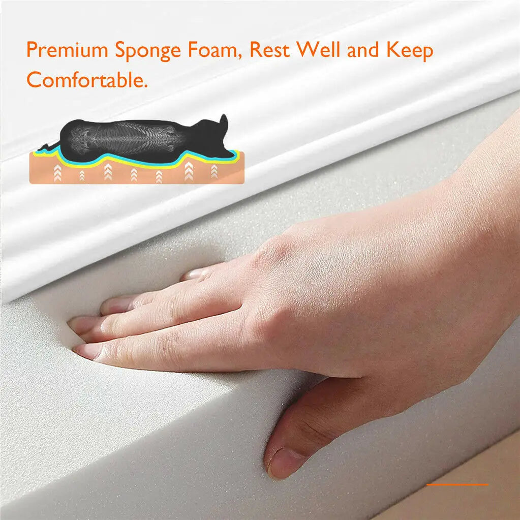 Hand pressing into the supportive foam