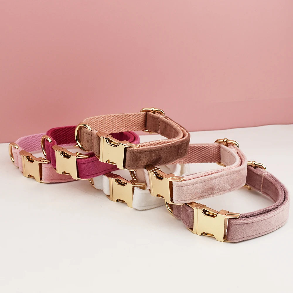 Velvet Dog Collars in soft pastel colours
