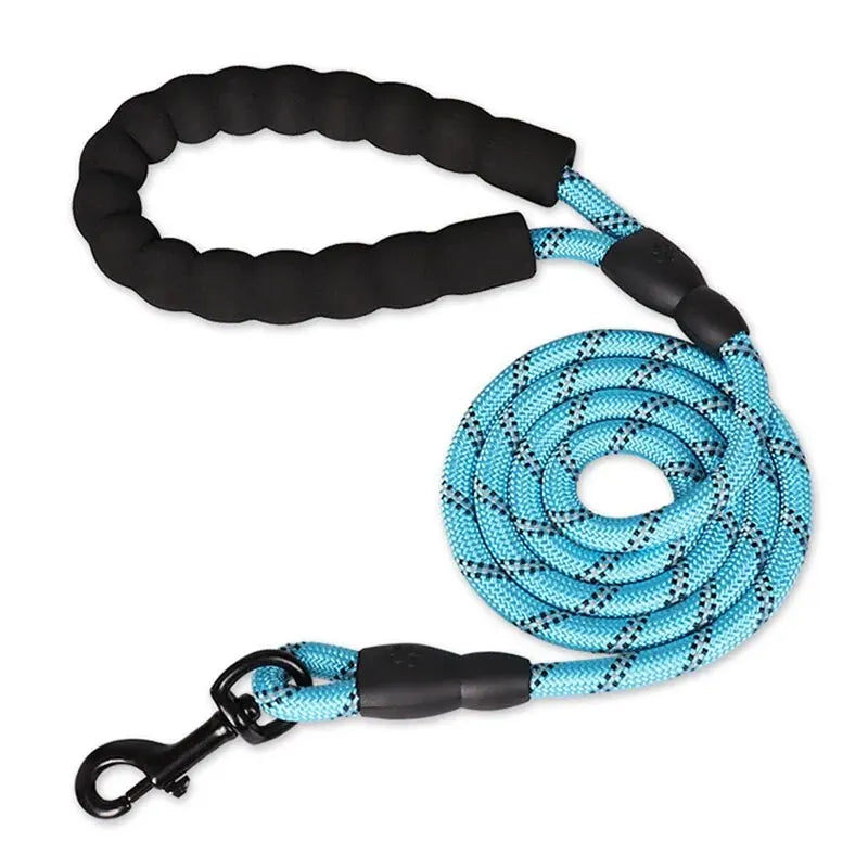 Reflective Rope Dog Lead in Blue