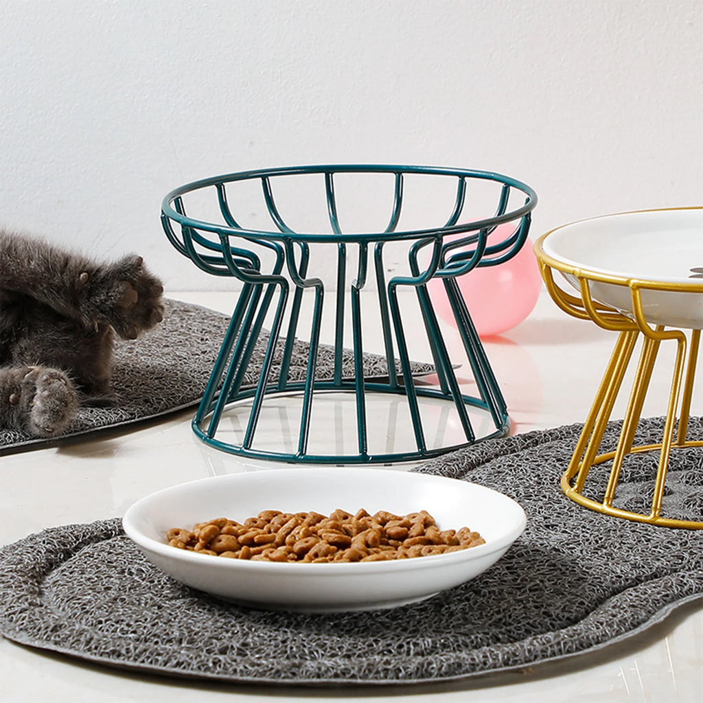 Raised Ceramic Cat Bowl & Stand