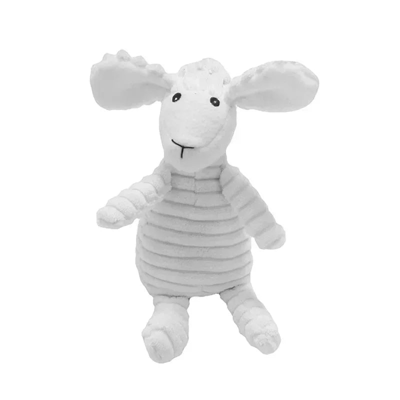 Corduroy squeaky animal dog toy