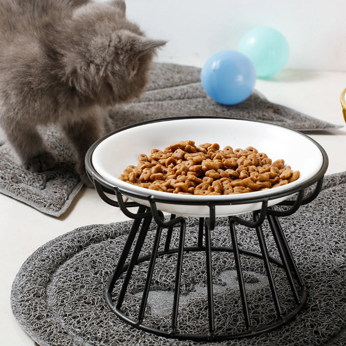 Raised Ceramic Cat Bowl & Stand