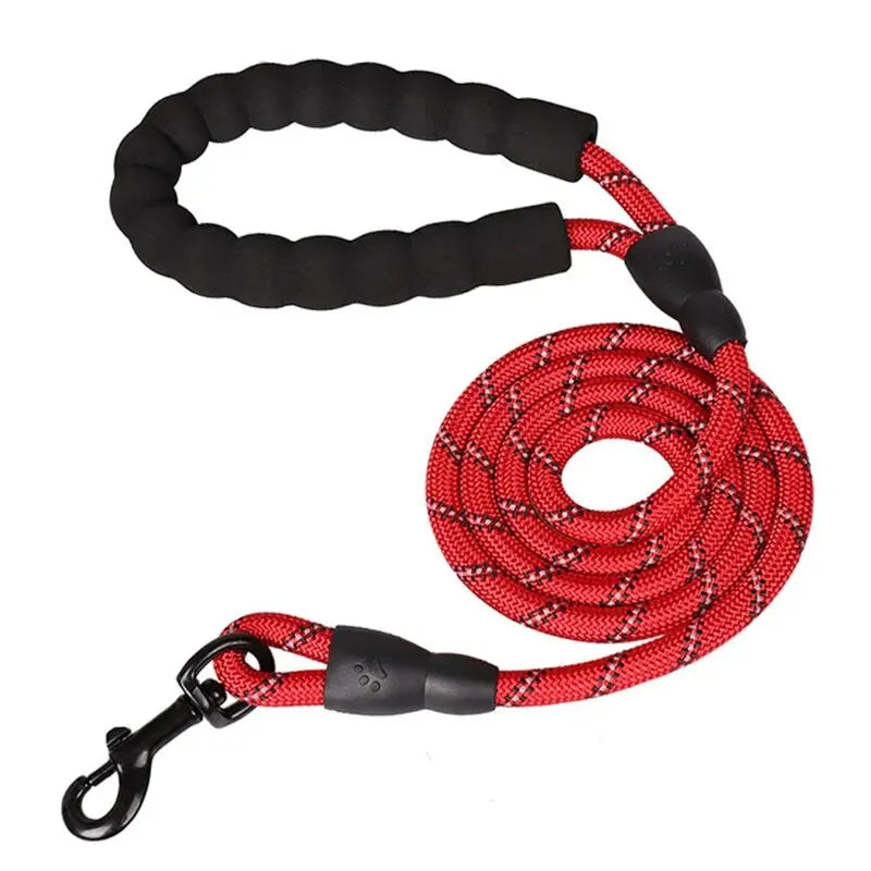 Reflective Rope Dog Lead in Red