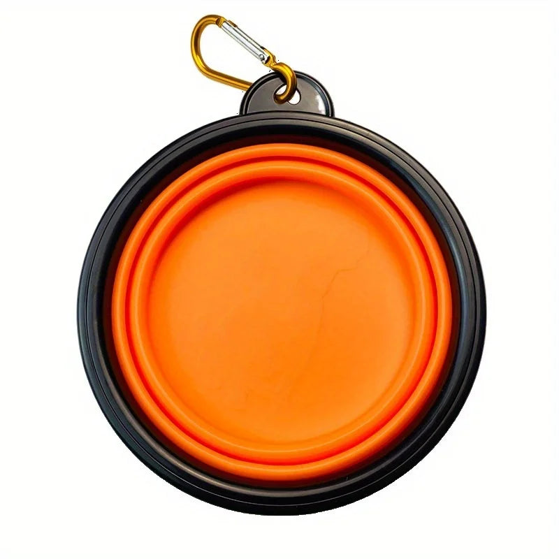 Orange collapsible bowl with clip