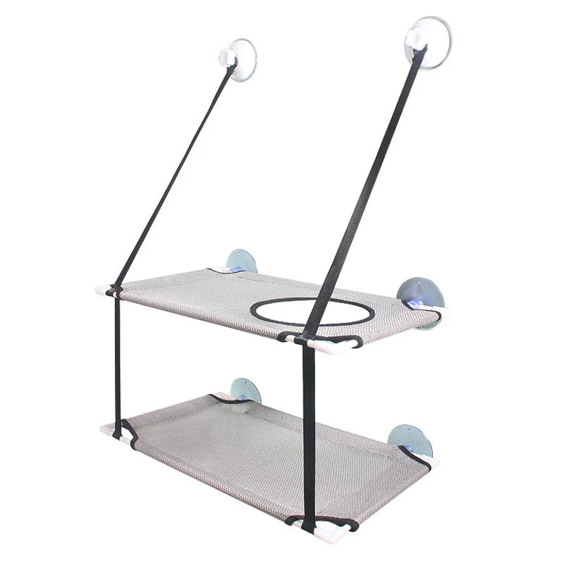 Cat Window Hammock in Grey – Double Deck