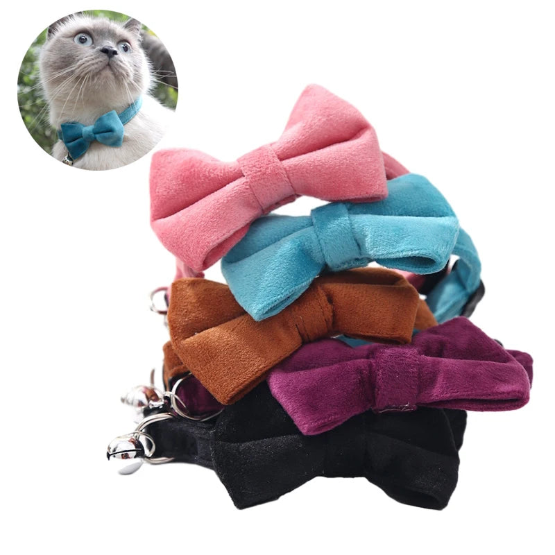 Stack of velvet bow collars