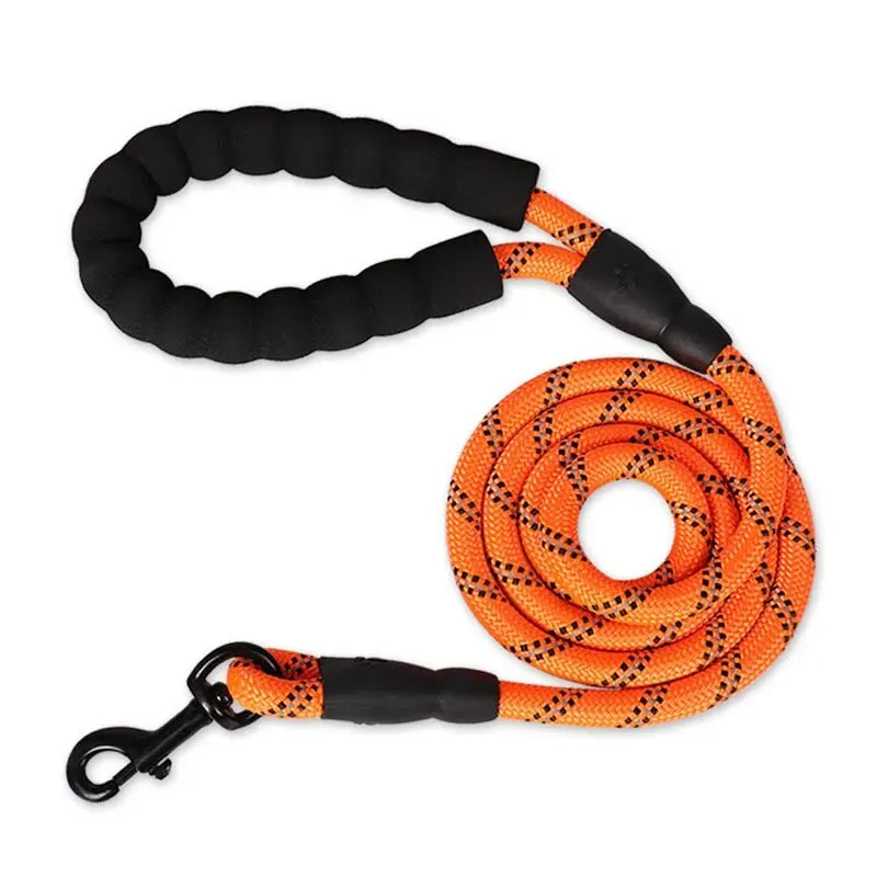 Reflective Rope Dog Lead in Orange