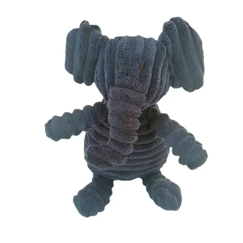 Corduroy squeaky animal dog toy