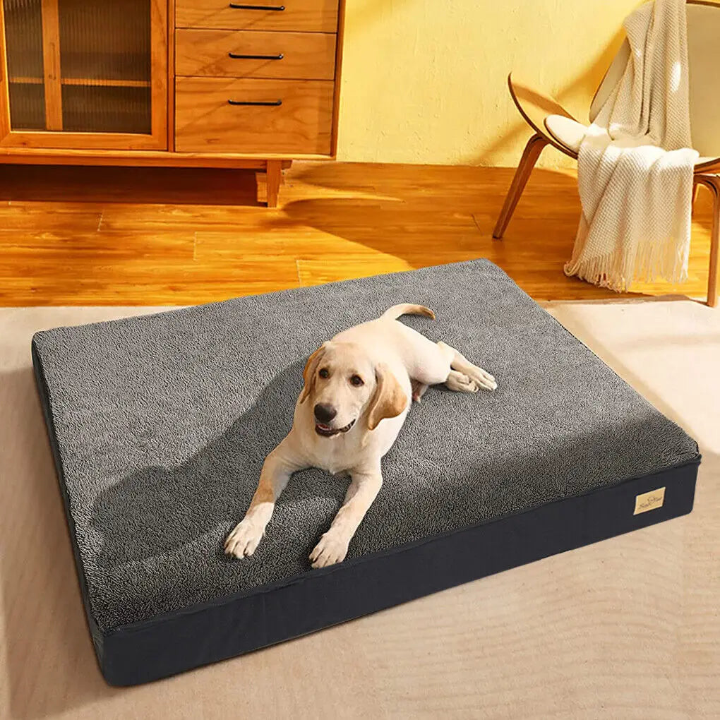 Dog lying on the Memory Foam Crate Mattress