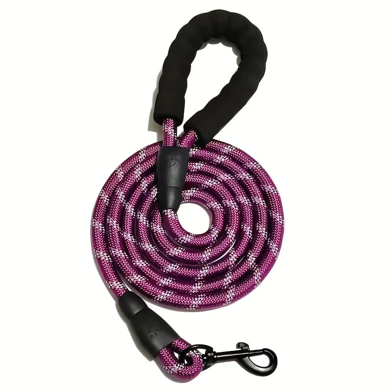 Reflective Rope Dog Lead in Purple