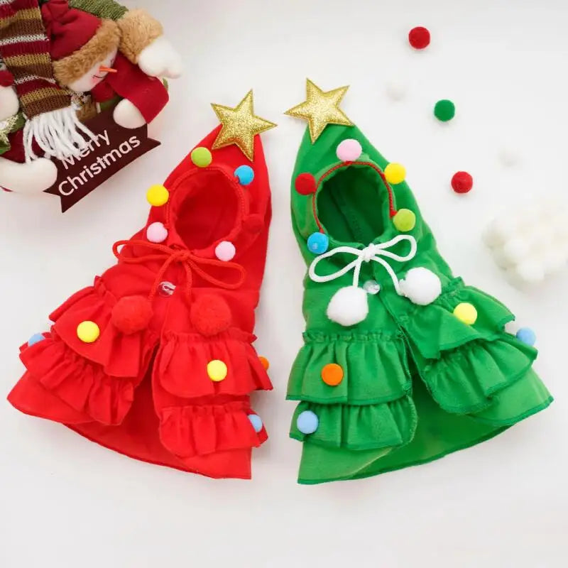 Christmas Tree Pet Costume in red and green