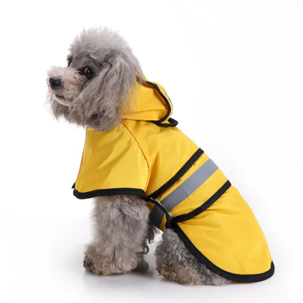 Reflective strips on the Hooded Dog Raincoat