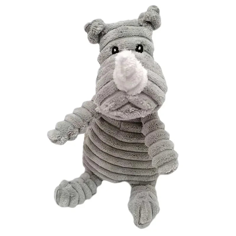 Corduroy squeaky animal dog toy