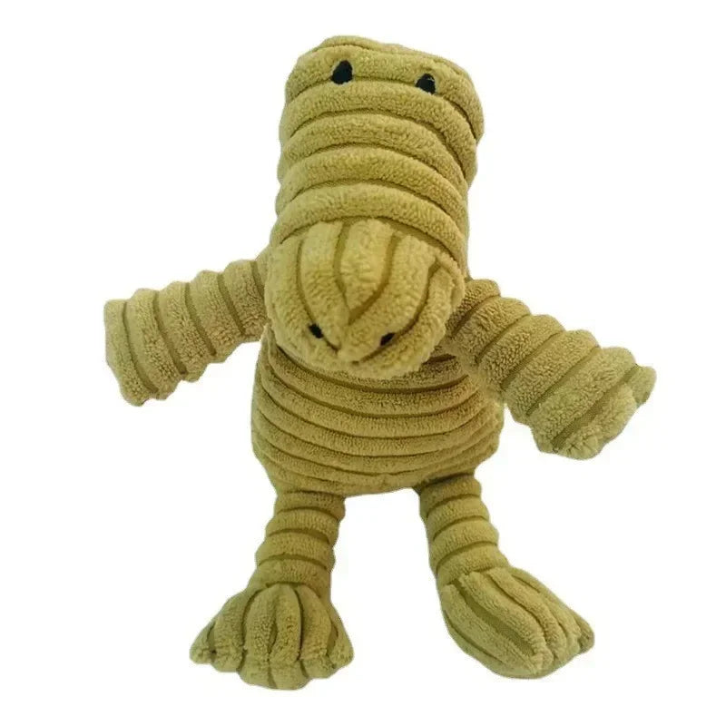 Corduroy squeaky animal dog toy